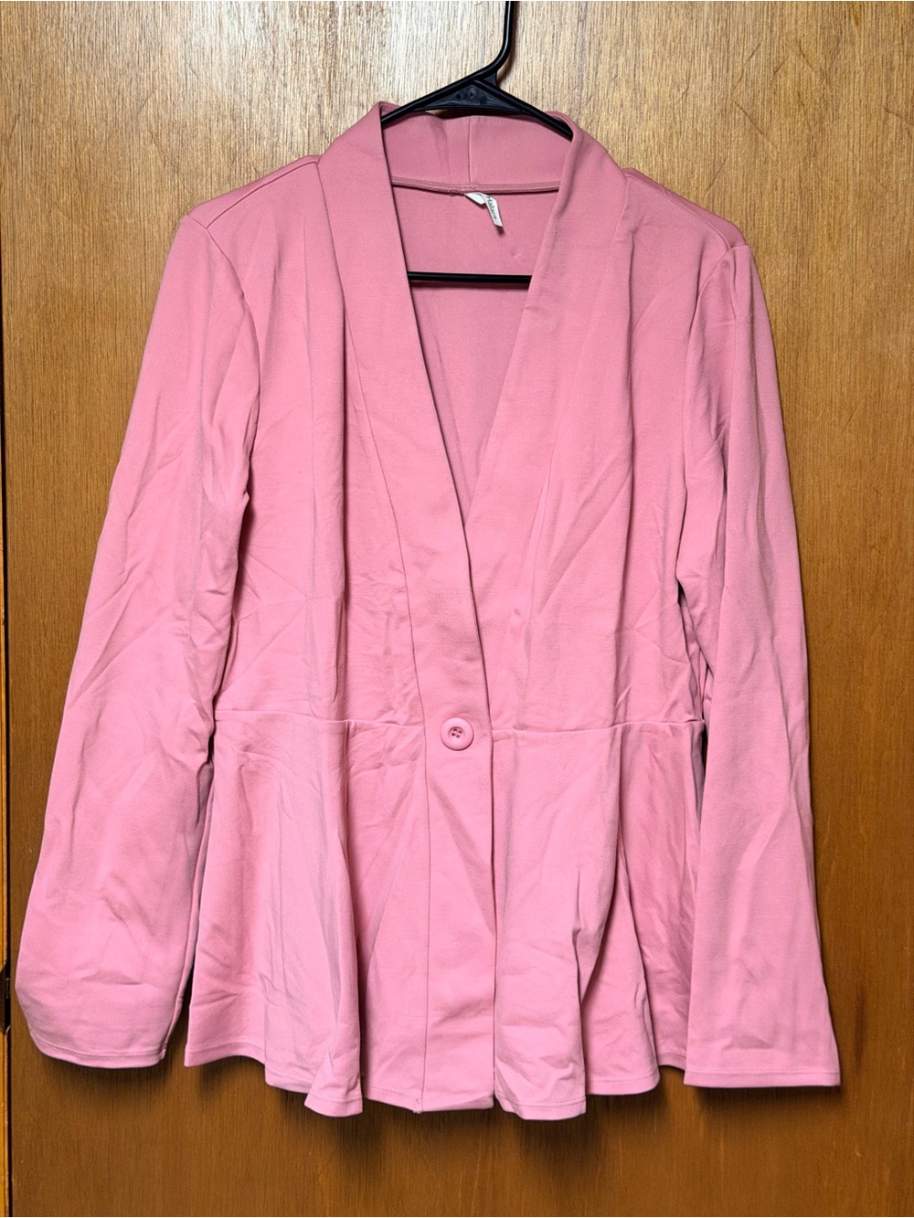 HALARA Pink Single-Button Peplum Blazer